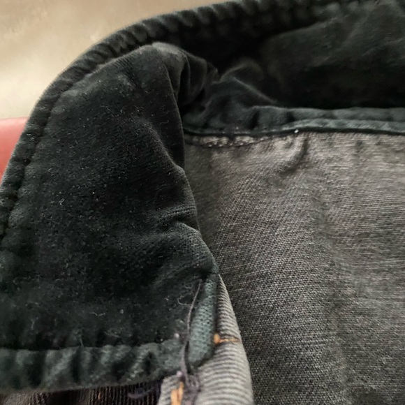 vintage black denim vest with velvet collar - Picture 2 of 3